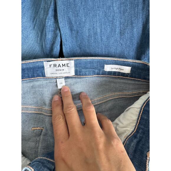 Frame Blue Le High Flare Jeans In Free Bird Size 26 - Picture 5 of 6